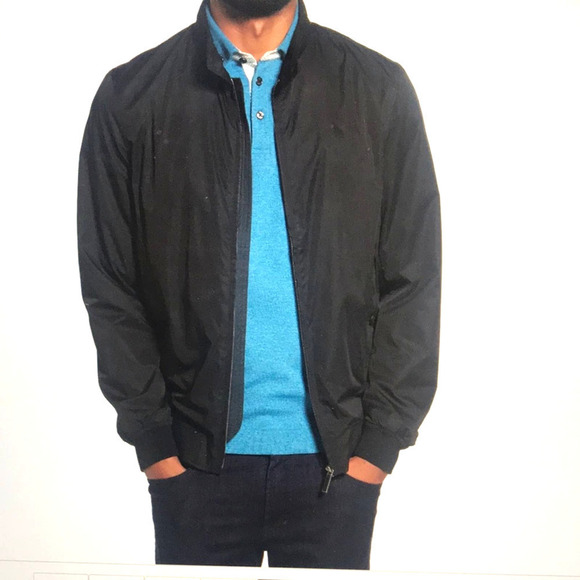 Ted Baker London Other - Ted Baker Black Tall Fit light weight Full Zip and Snap Bomber jacket size 4